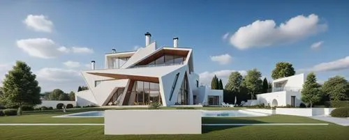 cube stilt houses,cubic house,3d rendering,modern architecture,futuristic architecture,sky space concept