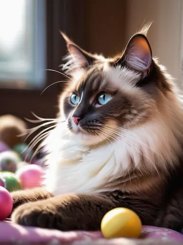 easter décor,easter bunny,blue eyes cat,ragdoll,birman,felted easter,ostern,easter eggs,happy easter hunt,easter eggs brown,easter basket,cat with blue eyes,candy eggs,easter background,british longhair cat,siberian cat,easter,colored eggs,easter decoration,easter rabbits,Conceptual Art,Oil color,Oil Color 09