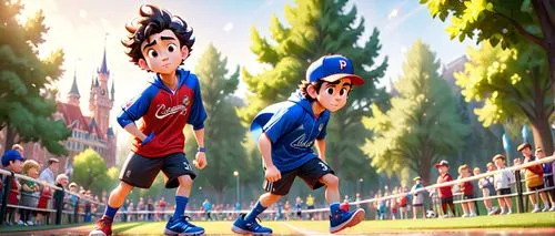 cartton athelte making sports, sout park style,anime cartoon,little league,baseball park,anime 3d,animated cartoon,cute cartoon image,sonic the hedgehog,my hero academia,walk in a park,baseball field,