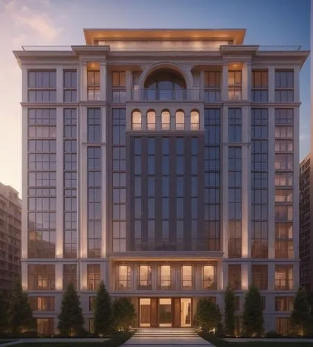 the el front has many windows and a gate,rotana,kempinski,appartment building,apartment building,office building,corinthia,edificio,condominia,penthouses,multistorey,residential building,kimmelman,pal