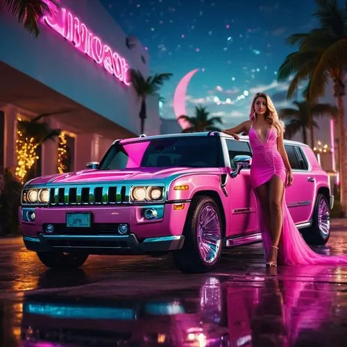 pink car,miami,80s,lincoln cosmopolitan,dodge la femme,car model,vegas,barbie,neon cocktails,girl and car,havana brown,neon candies,south beach,cadillac escalade,neon,neon lights,cosmopolitan,hula,retro car,las vegas,Photography,General,Fantasy