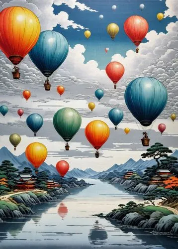 ballooning,balloonist,balloonists,balloon trip,colorful balloons,balloons flying,Conceptual Art,Sci-Fi,Sci-Fi 05