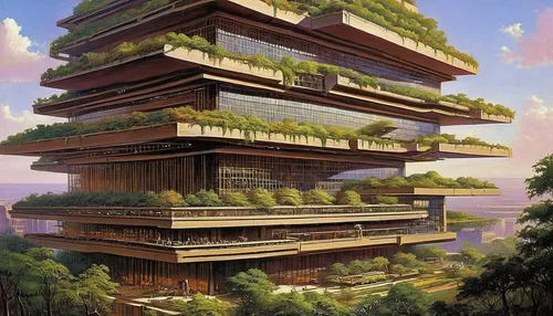 eco-construction,bonsai,eco hotel,futuristic architecture,utopian,skyscraper,multi-storey,tower of babel,sky apartment,animal tower,the skyscraper,tree house,futuristic landscape,building valley,chinese architecture,residential tower,skyscraper town,tree tops,asian architecture,japanese architecture,Conceptual Art,Sci-Fi,Sci-Fi 19