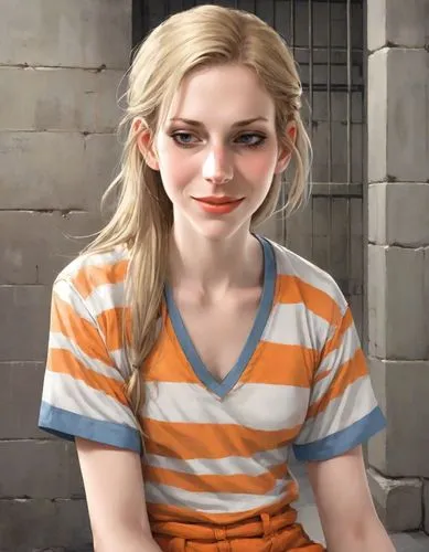 clementine,harley quinn,vanessa (butterfly),piper,girl in t-shirt,portrait background,lori,girl portrait,blonde woman,blonde girl,portrait of a girl,a girl's smile,laurie 1,the girl's face,blond girl,killer smile,the girl in nightie,girl sitting,main character,cynthia (subgenus),Digital Art,Comic