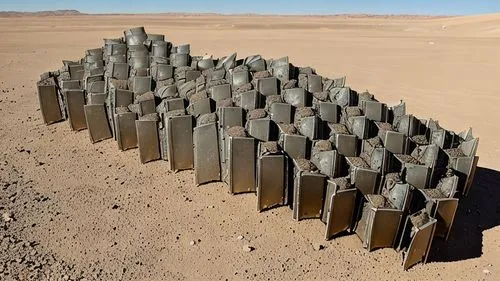 step pyramid,metal pile,kharut pyramid,stone desert,stone pyramid,pyramids,pyramid,eastern pyramid,road cover in sand,nonbuilding structure,russian pyramid,strange structure,excavation,admer dune,beach defence,monolith,ammunition belt,tetrapods,monument protection,array,Landscape,Landscape design,Landscape space types,Urban Parks