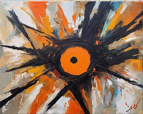 sun eye,sun,sunburst,3-fold sun,sol,abstract painting,reverse sun,abstract eye,supernova,sunburst background,sun flower,solar eruption,ring of fire,circle paint,solar flare,bull's eye,sun head,sputnik,orange slice,oil on canvas,Conceptual Art,Oil color,Oil Color 20