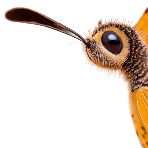 Delicate butterfly, colorful wings, macro shot, close-up face, compound eyes, antennae, proboscis, brown body, transparent wings, shiny surface, natural light, soft focus, bokeh background, shallow de