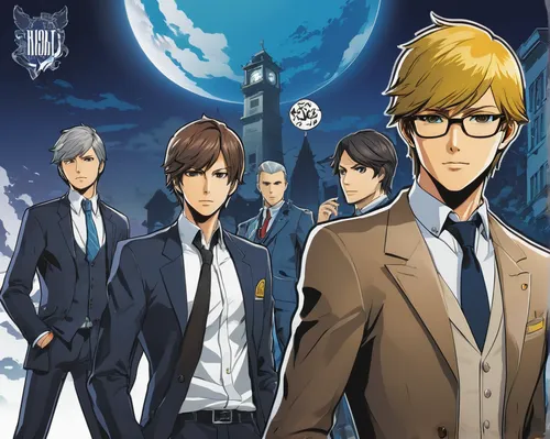 businessmen,suits,spy visual,business men,anime cartoon,detective conan,persona,zest,galaxy express,white-collar worker,overtone empire,hero academy,personages,executive,detective,agent 13,anime 3d,spy-glass,seven,attorney,Unique,Design,Sticker