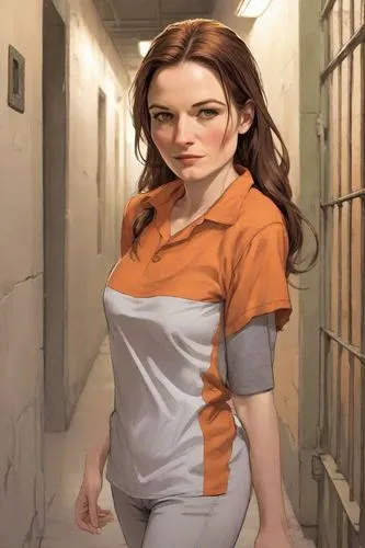 kosmea,prison,prisoner,female nurse,detention,female doctor,nurse uniform,lori,nora,mary jane,honmei choco,coveralls,criminal,chainlink,ammo,she,in a shirt,pajamas,tracksuit,bokah,Digital Art,Comic