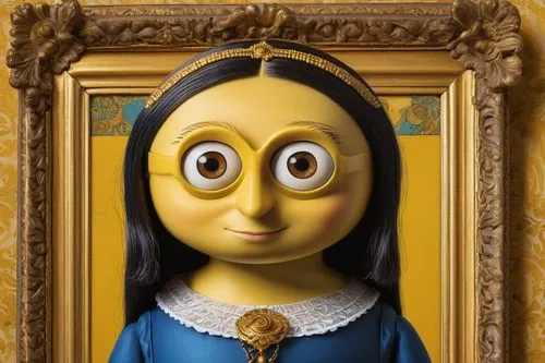 agnes,the mona lisa,mona lisa,clay doll,minion,minion tim,madeleine,doll's facial features,minions,collectible doll,yogananda,wooden doll,mary-gold,mary,female doll,mary 1,despicable me,clay animation,vinci,doll head,Conceptual Art,Daily,Daily 19