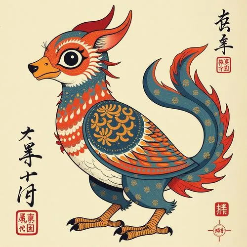 phoenix rooster,guozhu,daojin,vintage rooster,qingyang,jiaojiao