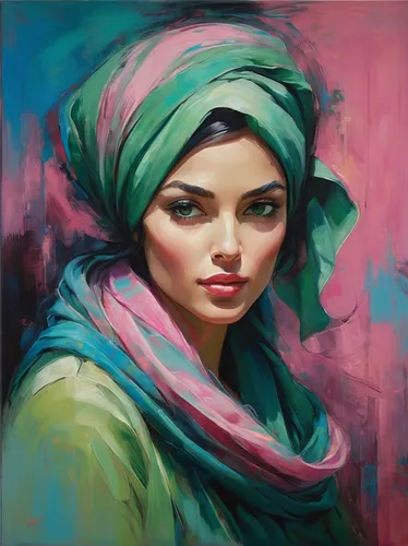 headscarf,girl in cloth,girl with cloth,turban,oil painting on canvas,young woman,islamic girl,oil painting,hijab,girl portrait,mystical portrait of a girl,art painting,portrait of a girl,muslim woman,hijaber,young girl,italian painter,world digital painting,persian,woman portrait,Illustration,Black and White,Black and White 08