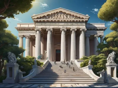 greek temple,zappeion,pantheon,artemis temple,capitolium,halicarnassus,panagora,neoclassical,temple of diana,ancient rome,caesarion,neoclassicism,caesonia,roman temple,neoclassic,tempio,palladian,metapontum,the parthenon,neoclassicist,Conceptual Art,Sci-Fi,Sci-Fi 03