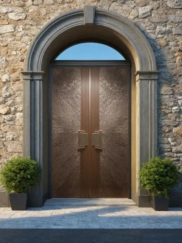 意大利建筑户外进户入口白天场景，一门一景，超写实，16K分辨率,garden door,metallic door,steel door,church door,door,wooden door,doors,iron door,hinged doors,front door,the door,wood gate,portal,stone gate,greek island door,doorway