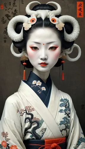 geisha girl,geisha,japanese art,japanese woman,oriental painting,chinese art,oriental girl,oriental princess,taiwanese opera,the japanese doll,japanese doll,japanese character,japanese culture,goki,junshan yinzhen,oriental,samurai,shinto,peking opera,cool woodblock images,Illustration,Realistic Fantasy,Realistic Fantasy 17