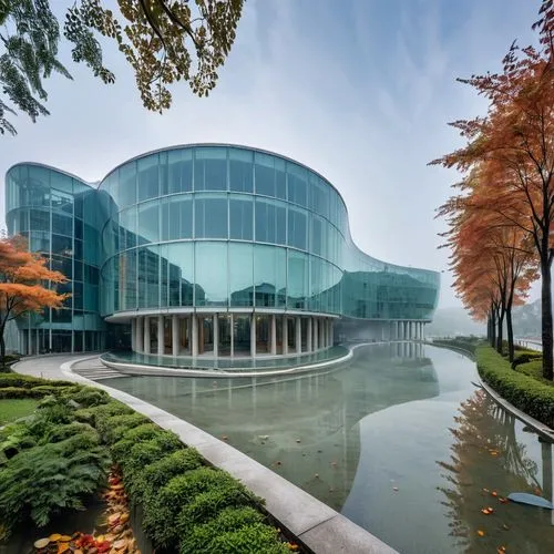 autostadt wolfsburg,mercedes-benz museum,biotechnology research institute,soochow university,the european parliament in strasbourg,chancellery,home of apple,dupage opera theatre,business school,glass 