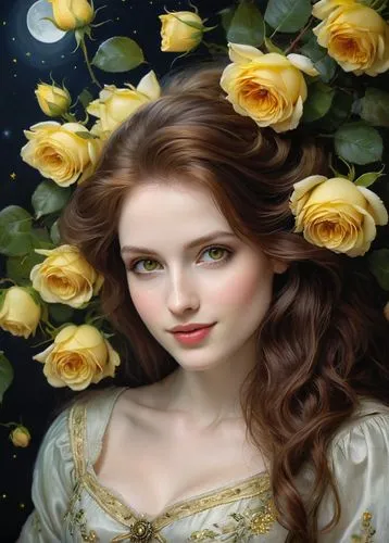 yellow rose background,gold yellow rose,yellow rose,yellow roses,yellow orange rose,celtic woman,red-yellow rose,romantic portrait,yellow rose on rail,romantic rose,yellow rose on red bench,way of the roses,fantasy portrait,noble roses,beautiful girl with flowers,white rose snow queen,lady banks' rose,lady banks' rose ,noble rose,gold filigree,Illustration,Realistic Fantasy,Realistic Fantasy 16