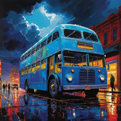 ulsterbus,trolley bus,london bus,routemasters,trolleybus,routemaster,Conceptual Art,Oil color,Oil Color 07