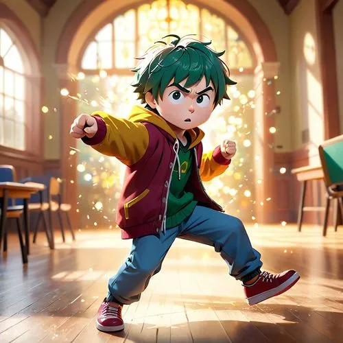 my hero academia,matsuno,kid hero,chibi kids,anime cartoon,fighting stance,2d,cg artwork,kids illustration,hero academy,character animation,anime 3d,cute cartoon character,chibi children,running fast,children's background,fighting poses,baby elf,nikko,anime boy,Anime,Anime,Cartoon