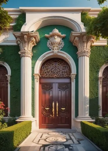 garden door,entrada,house entrance,hacienda,peranakan,front gate,front door,entryway,entranceway,doorways,3d rendering,entrances,palladianism,archways,bendemeer estates,ornate,portal,entry,mansion,embajador,Conceptual Art,Sci-Fi,Sci-Fi 03