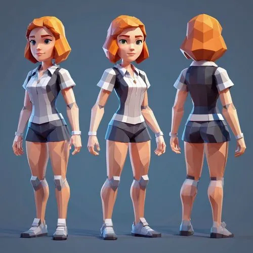 pubg mascot,3d model,character animation,brigette,lowpoly,low poly,Unique,3D,Low Poly