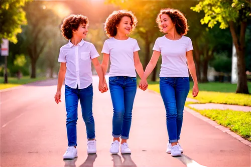 little girls walking,bananarama,tripling,triplets,commerical,jeans background,triplet,girlhood,young women,adolescentes,trio,friendly three,chiquititas,three friends,women clothes,shedaisy,stopgaps,triplicate,walking,stepsiblings,Illustration,Japanese style,Japanese Style 19