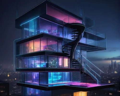 sky apartment,futuristic architecture,cubic house,lofts,electrohome,multistorey,modern architecture,residential tower,penthouses,hypermodern,electric tower,apartment block,an apartment,cube house,escala,multistory,sedensky,skyscraper,the energy tower,cube stilt houses,Illustration,Retro,Retro 23