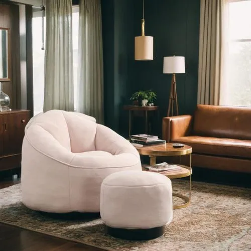 美式，窗帘，风铃，阳光,an elegant living room with leather furniture and a chandelier,ekornes,minotti,soft furniture,wing chair,slipcover,natuzzi