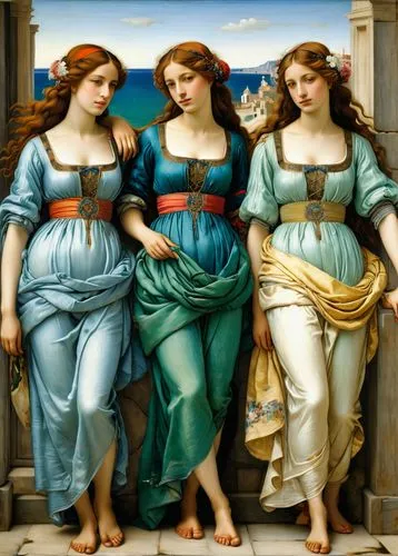 the three graces,demoiselles,maidens