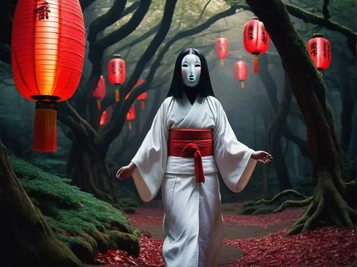 red lantern,geisha,geisha girl,japanese art,japanese lantern,japanese martial arts,sōjutsu,the japanese doll,japanese culture,wild emperor,fushimi inari shrine,shinigami,hijiki,samurai,pierrot,taiwanese opera,world digital painting,chinese art,lanterns,dance of death,Illustration,Black and White,Black and White 10