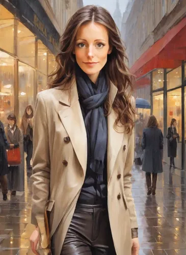 woman walking,woman in menswear,black coat,women fashion,overcoat,long coat,woman shopping,fashion vector,pedestrian,trench coat,menswear for women,businesswoman,women clothes,girl walking away,sprint woman,bussiness woman,fashion street,oil painting on canvas,shopper,a pedestrian,Digital Art,Classicism