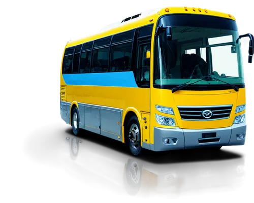 Yellow city bus, front view, wheels, headlights, windshield wipers, doors open, steps down, chrome handle, urban transportation, morning light, soft shadow, 3/4 composition, shallow depth of field, vi