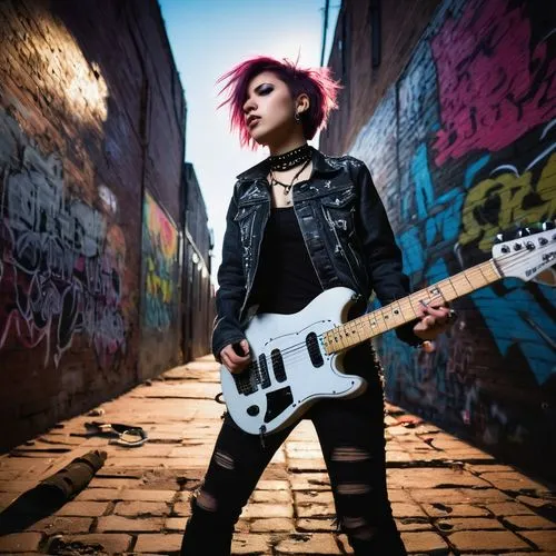 punk,punk design,rocker,lady rocks,greta oto,bass guitar,electric bass,poison,electric guitar,streampunk,rockabella,guitar,grunge,bass,rock beauty,e bass,tori,renegade,mohawk,transistor,Illustration,Paper based,Paper Based 16