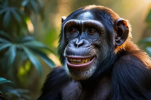 common chimpanzee,chimpanzee,great apes,bonobo,ape,chimp,primate,orangutan,gorilla,anthropomorphized animals,cercopithecus neglectus,mandrill,orang utan,primates,crab-eating macaque,monkey banana,celebes crested macaque,the blood breast baboons,macaque,baboon,Illustration,Paper based,Paper Based 19