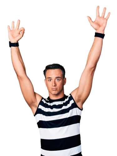 Referee, whistle blowing, loud sound wave, shiny silver whistle, black stripes uniform, muscular arm raised, strong facial expression, dynamic pose, low-angle shot, dramatic lighting, bold composition