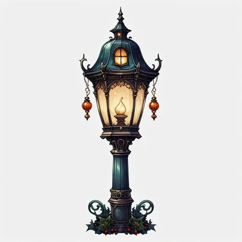 gas lamp,iron street lamp,gaslamp,streetlamp,streetlamps,street lamps,Illustration,Abstract Fantasy,Abstract Fantasy 11