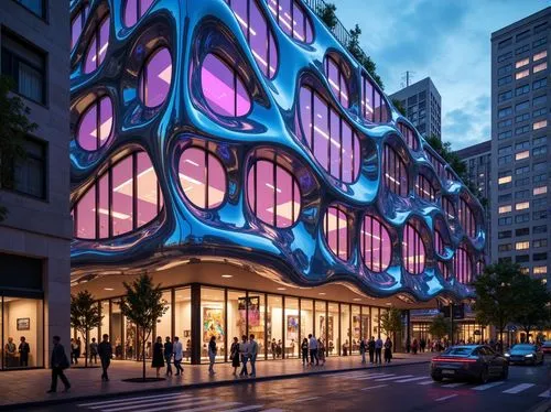 selfridges,mvrdv,bloomingdales,artium,glass facade,niketown,glass facades,glass building,multistoreyed,andaz,galeries,colorful facade,paris shops,samaritaine,isetan,hotel w barcelona,macerich,zeil,hongdan center,luminato