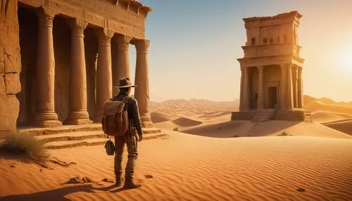 abydos,theed,pharaonic,tatooine,uncharted,karnak,kemet,egyptian temple,capture desert,semidesert,egyptologist,benmerzouga,arrakis,merzouga,antiquities,tutankhamun,wadjet,ancient city,qasr,desertified,Illustration,Realistic Fantasy,Realistic Fantasy 24