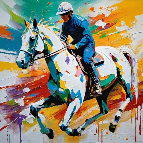 painted horse,colorful horse,polocrosse,pacitti,lusitano,racehorse,Conceptual Art,Oil color,Oil Color 20