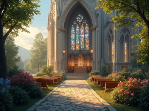 church painting,cathedral,sanctuary,forest chapel,gothic church,violet evergarden,the cathedral,duomo,church,kantorei,nidaros cathedral,chapel,hall of the fallen,notredame,ecclesiatical,kinkade,pcusa,reynir,nargothrond,resting place,Photography,General,Realistic