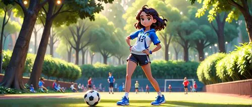 cartton girl athelte making sports in brazil, sout park style,sports girl,soccer player,tennis player,girl and boy outdoor,track golf,golf player,female runner,girl in a long,animated cartoon,speed go