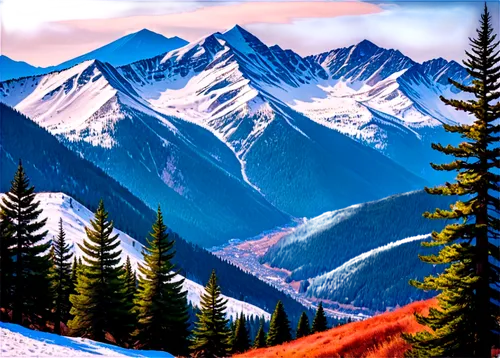 mountain scene,mountain landscape,alpine landscape,autumn mountains,mountainous landscape,landscape background,landscape mountains alps,snowy peaks,snowy mountains,mountains,mountain range,cascade mountains,winter background,snow mountains,mountains snow,high alps,snow landscape,cascade mountain,nature background,mountain slope,Illustration,Japanese style,Japanese Style 04