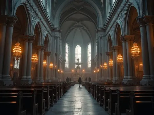 cathedral,haunted cathedral,sanctuary,ecclesiatical,basilica,aisle,the cathedral,duomo,gothic church,ecclesiastical,pews,gesu,empty interior,cathedrals,kerk,liturgy,ecclesiastic,basilius,churches,transept,Photography,General,Realistic