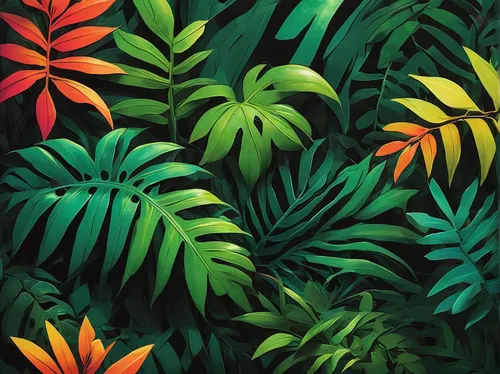 Create a vibrant jungle foliage material.,tropical floral background,tropical leaf pattern,tropical greens,tropical leaf,palm leaves,tropical jungle,tropics,foliage leaves,jungle leaf,palm branches,pa