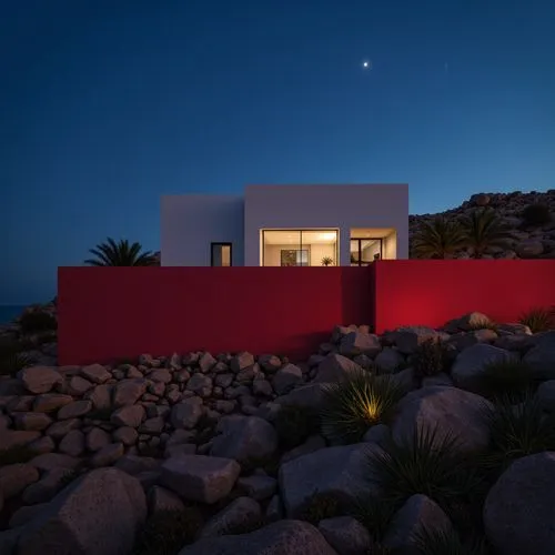 dunes house,beach house,night view of red rose,landscape red,dreamhouse,mid century house