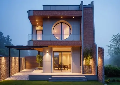 this modern house features a large glass door and a modern entrance,modern house,modern architecture,cubic house,beautiful home,dreamhouse,frame house,Photography,General,Realistic