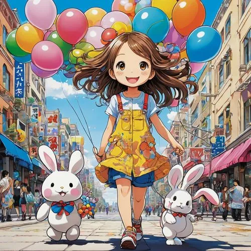 little girl with balloons,colorful balloons,easter festival,easter theme,giaimo,happy birthday balloons,cute cartoon image,easter background,yui hirasawa k-on,birthday banner background,balloons,dressup,cute cartoon character,kites balloons,anime japanese clothing,balloons flying,birthday balloons,balloonist,jewelpet,children's background,Illustration,Abstract Fantasy,Abstract Fantasy 13