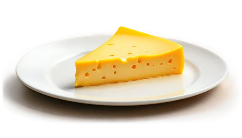 Yellow slice of cheese, melted edges, smooth surface, white plate, solo, still life, warm lighting, soft focus, 3/4 composition, shallow depth of field, appetizing, realistic texture.,gouda,cheese sli