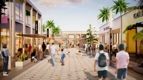 shopping street,nizwa souq,3d rendering,pedestrian zone,shopping center,fashion street,street plan,urban design,outlet store,new housing development,shopping mall,street scene,croydon facelift,smart city,palo alto,broadway at beach,the boulevard arjaan,nizwa,curaçao,moc chau hill