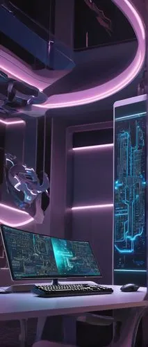 computer workstation,fractal design,supercomputers,supercomputer,computer room,spaceship interior,computerized,mainframes,cyberscene,futuristic,computer graphic,computerize,cyberspace,cybercity,cybertown,cyberport,alienware,tron,cyberia,computerworld,Illustration,Realistic Fantasy,Realistic Fantasy 43